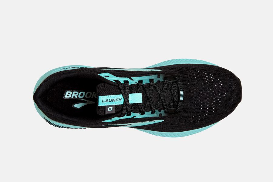 Brooks Running Shoes Womens Black/Blue - Launch GTS 8 Road - 2917-NQVFG